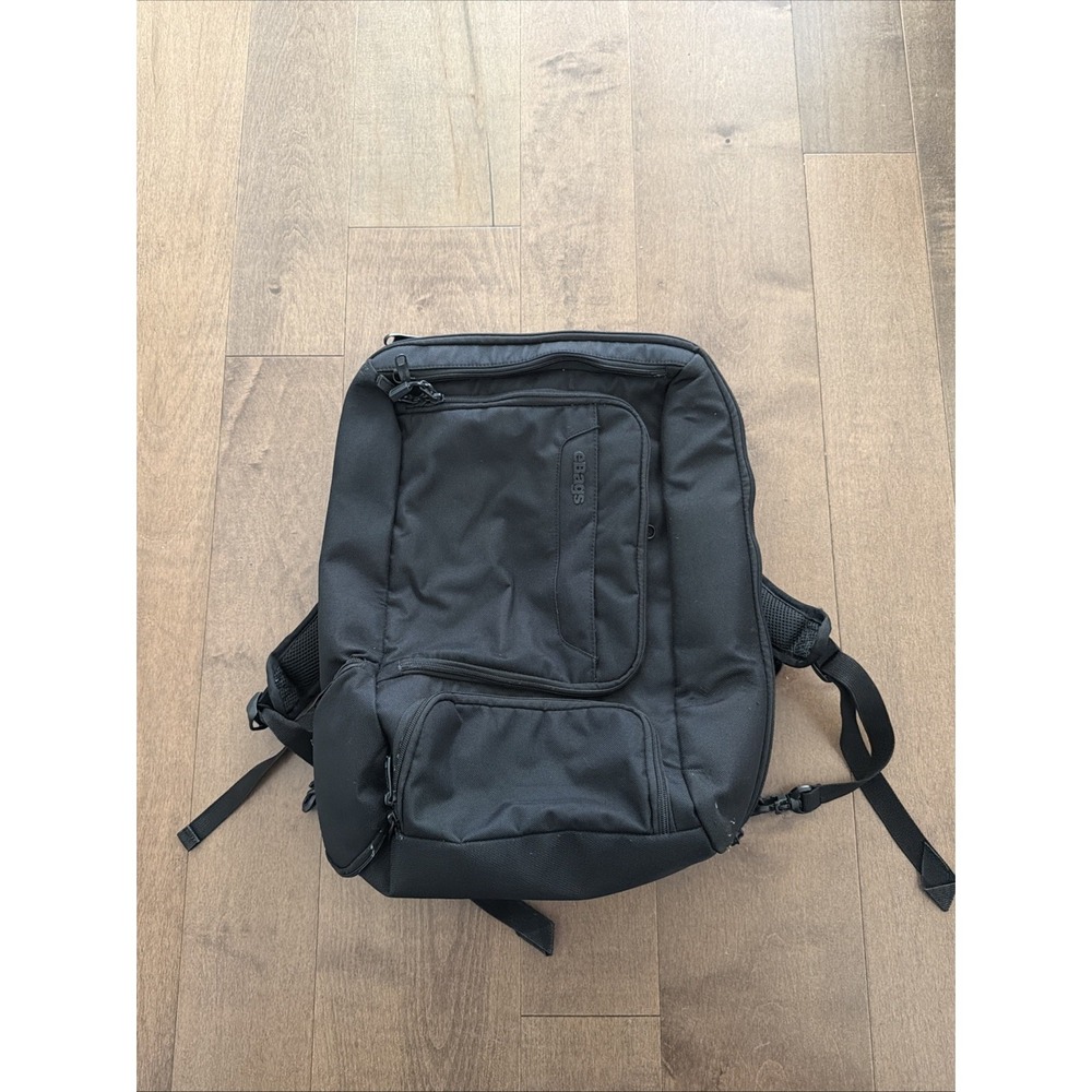 Black/Orange eBags Pro Slim Padded Nylon 17" Laptop Backpack Used